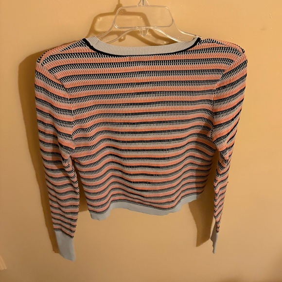 LAST CHANCE | Opening Ceremony coral, black, & cream striped sweater - Picture 3 of 5
